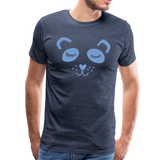 Panda Männer Premium T-Shirt - Blau meliert