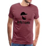 Bräutigam Männer Premium T-Shirt - Bordeauxrot meliert