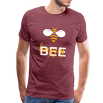 Bee Happy Männer Premium T-Shirt - Bordeauxrot meliert