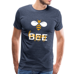 Bee Happy Männer Premium T-Shirt - Blau meliert