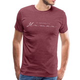 Human Männer Premium T-Shirt - Bordeauxrot meliert