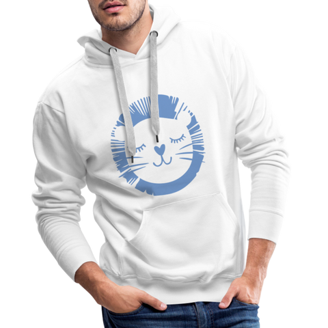 Löwe Men’s Premium Hoodie - Weiß