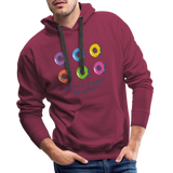 Donut Worry Be Happy Men’s Premium Hoodie - Bordeaux