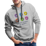 Donut Worry Be Happy Men’s Premium Hoodie - Grau meliert