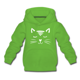 Katze Kinder Premium Hoodie - Hellgrün