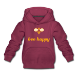 Bee Happy Kinder Premium Hoodie - Bordeaux