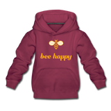 Bee Happy Kinder Premium Hoodie - Bordeaux