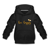 Bee Happy Kinder Premium Hoodie - Schwarz