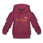 Bee Happy Kinder Premium Hoodie - Bordeaux