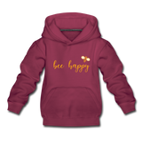 Bee Happy Kinder Premium Hoodie - Bordeaux