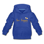 Bee Happy Kinder Premium Hoodie - Royalblau