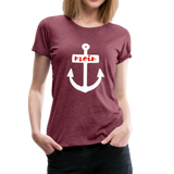 Moin Frauen Premium T-Shirt - Bordeauxrot meliert