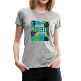 1980 Frauen Premium T-Shirt - Grau meliert