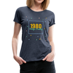 1980 Frauen Premium T-Shirt - Blau meliert