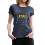 1980 Frauen Premium T-Shirt - Blau meliert