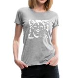 Löwe Frauen Premium T-Shirt - Grau meliert