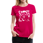 Löwe Frauen Premium T-Shirt - dunkles Pink