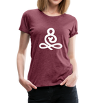 Yoga Frauen Premium T-Shirt - Bordeauxrot meliert