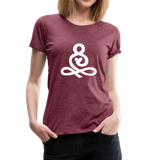 Yoga Frauen Premium T-Shirt - Bordeauxrot meliert