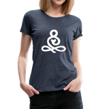 Yoga Frauen Premium T-Shirt - Blau meliert