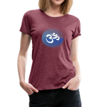 Yoga Frauen Premium T-Shirt - Bordeauxrot meliert