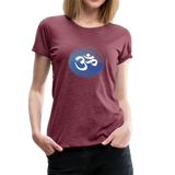 Yoga Frauen Premium T-Shirt - Bordeauxrot meliert