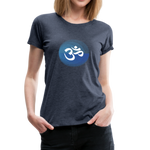 Yoga Frauen Premium T-Shirt - Blau meliert