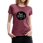 Braut Girls Frauen Premium T-Shirt - Bordeauxrot meliert