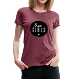 Braut Girls Frauen Premium T-Shirt - Bordeauxrot meliert