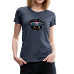 Hund Woof Frauen Premium T-Shirt - Blau meliert