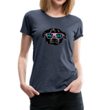 Hund Woof Frauen Premium T-Shirt - Blau meliert