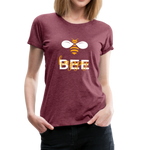 Bee Happy Frauen Premium T-Shirt - Bordeauxrot meliert