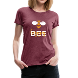 Bee Happy Frauen Premium T-Shirt - Bordeauxrot meliert