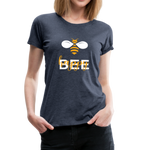 Bee Happy Frauen Premium T-Shirt - Blau meliert