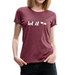 Let It Bee Frauen Premium T-Shirt - Bordeauxrot meliert