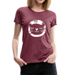 Löwe Frauen Premium T-Shirt - Bordeauxrot meliert