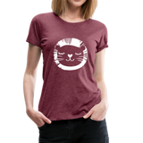 Löwe Frauen Premium T-Shirt - Bordeauxrot meliert