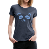 Panda Frauen Premium T-Shirt - Blau meliert