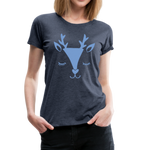 Reh Frauen Premium T-Shirt - Blau meliert