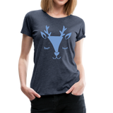 Reh Frauen Premium T-Shirt - Blau meliert