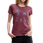 Hase Frauen Premium T-Shirt - Bordeauxrot meliert