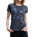 Hase Frauen Premium T-Shirt - Blau meliert