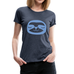 Faultier Frauen Premium T-Shirt - Blau meliert