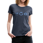 Tiere Frauen Premium T-Shirt - Blau meliert