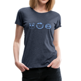 Tiere Frauen Premium T-Shirt - Blau meliert