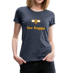 Bee Happy Frauen Premium T-Shirt - Blau meliert