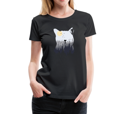 Katze Frauen Premium T-Shirt - Schwarz