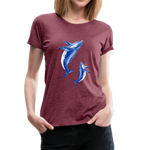 Wale Frauen Premium T-Shirt - Bordeauxrot meliert