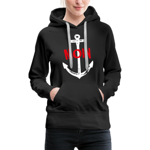 Moin Frauen Premium Hoodie - Schwarz