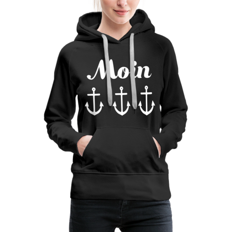 Moin Frauen Premium Hoodie - Schwarz